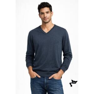 Banana Republic V Neck Sweater Blue L Silk Cashmere